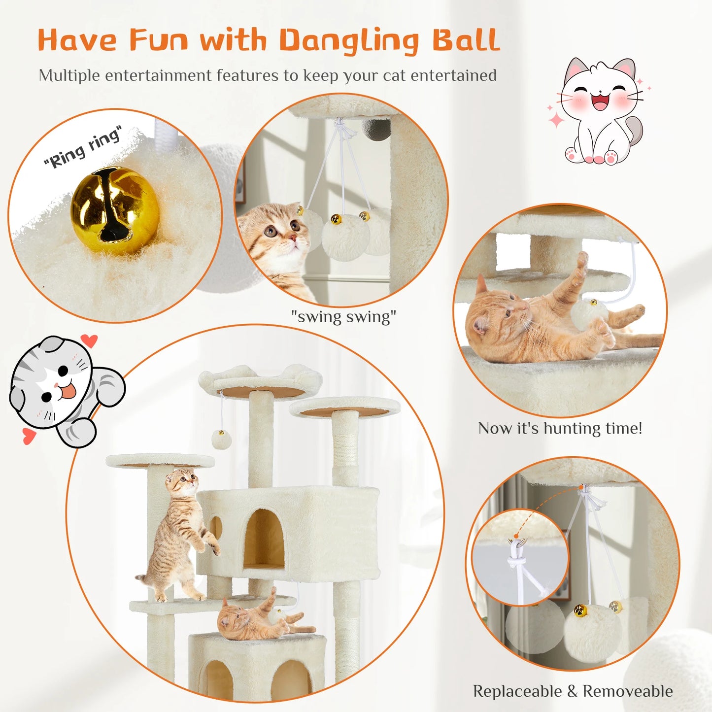 Multi-Level Cat Tree Tower for Indoor Cats