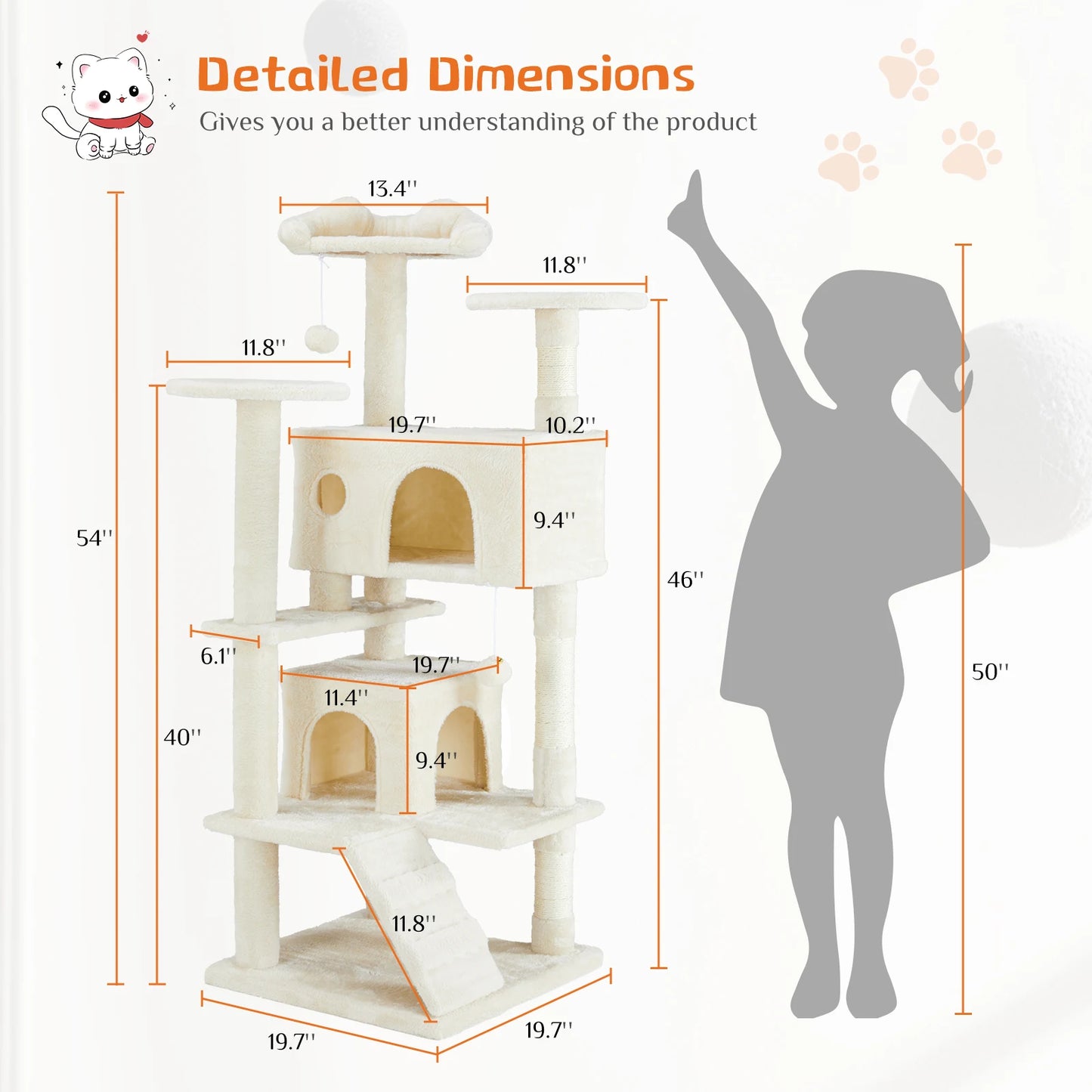 Multi-Level Cat Tree Tower for Indoor Cats