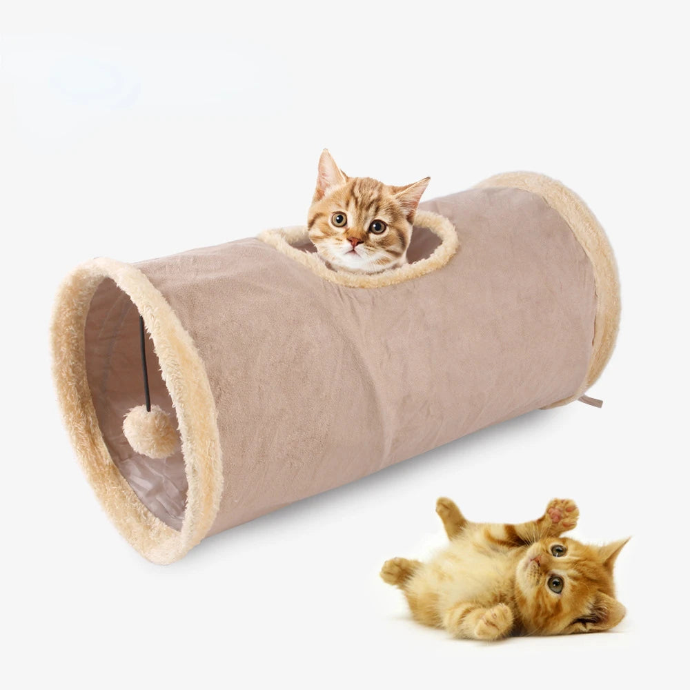 Plush Suede Cat Tunnel