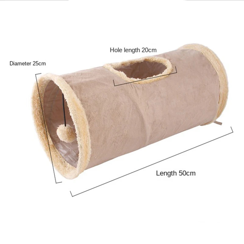 Plush Suede Cat Tunnel