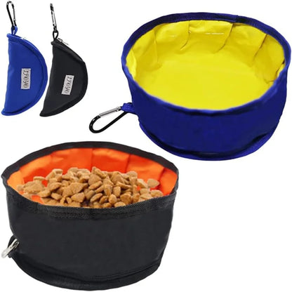 Portable Collapsible Pet Water & Food Feeder Bowl